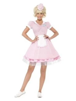 Smiffys 50s Diner Girl Costume, Pink