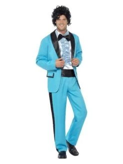 Smiffys 80s Prom King Costume, Blue