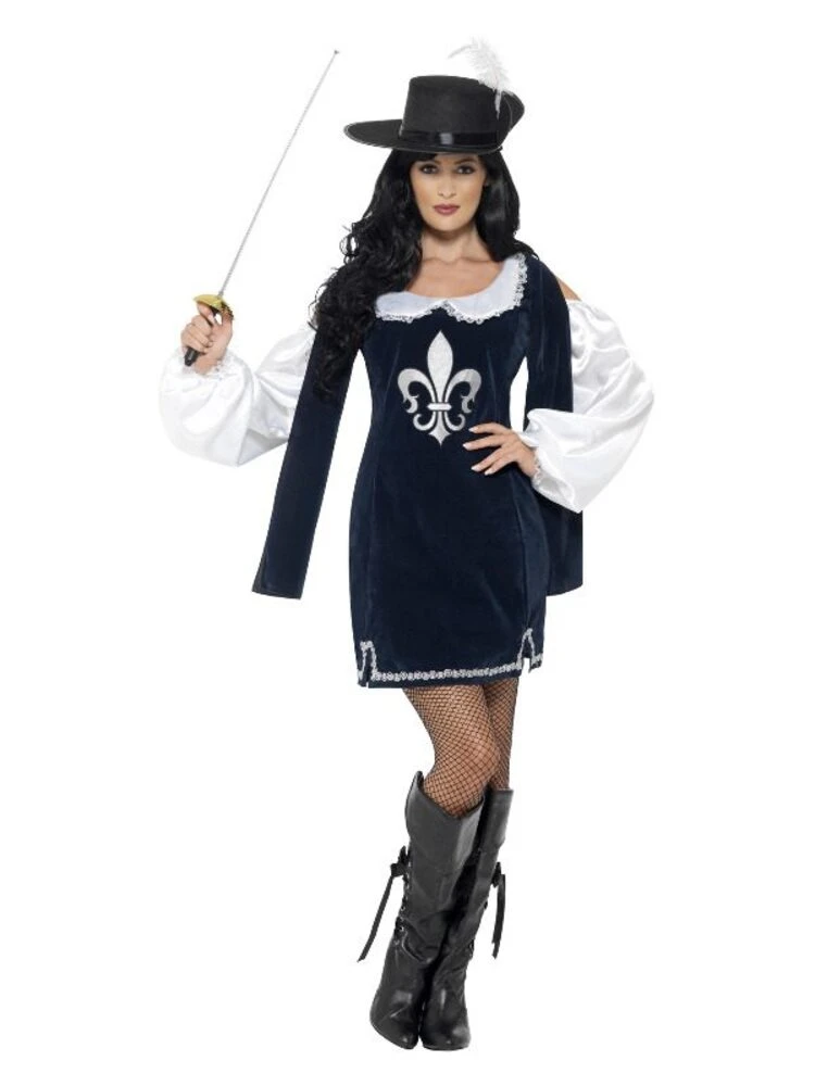 Smiffys Musketeer Female Costume, Navy 1 Smiffys Musketeer Female Costume, Navy
