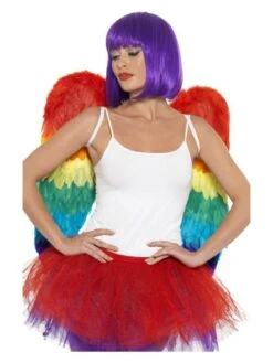 Smiffys Feather Wings, Rainbow
