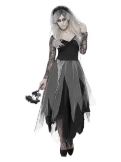 Smiffys Graveyard Bride Costume, Black
