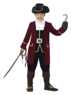 Smiffys Deluxe Pirate Captain Costume, Black
