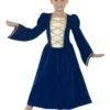 Smiffys Tudor Princess Girl Costume, Royal Blue
