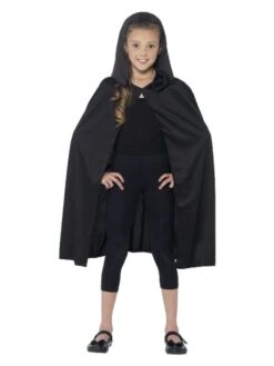 Smiffys Hooded Cape, Black