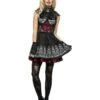 Smiffys Fever Day Of The Dead Costume, Black