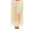 Smiffys Hawaiian Hula Skirt With Flowers, With Velcro, Nat