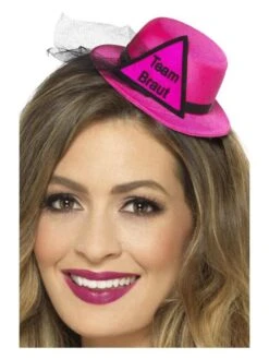 Smiffys Team Braut Hat, Pink & Black