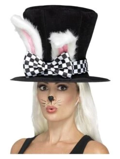 Smiffys Tea Party March Hare Top Hat, Black & White