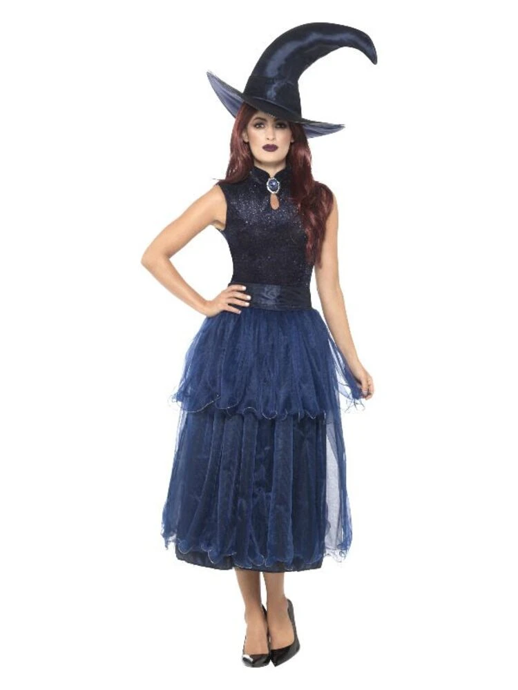 Smiffys Deluxe Midnight Witch Costume, Blue 1 Smiffys Deluxe Midnight Witch Costume, Blue