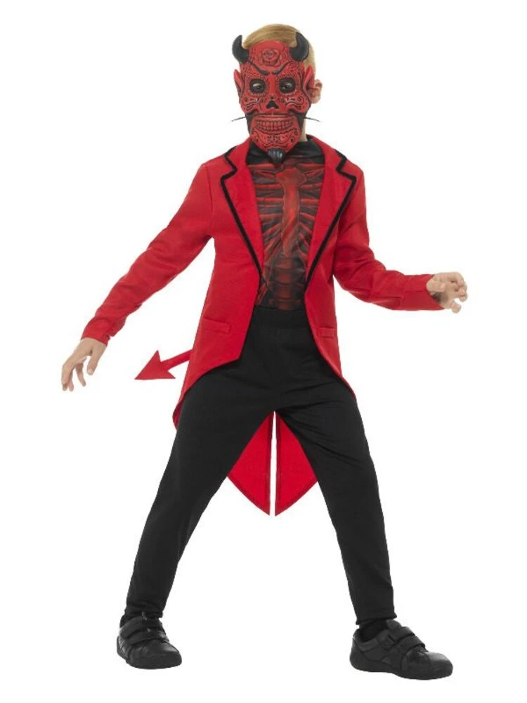 Smiffys Deluxe Day Of The Dead Devil Boy Costume, Red 1 Smiffys Deluxe Day Of The Dead Devil Boy Costume, Red