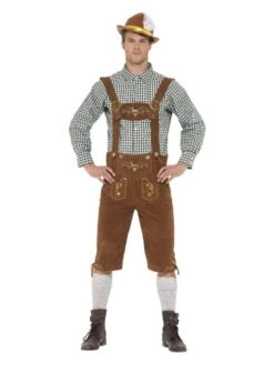 Smiffys Deluxe Traditional Hans Bavarian Costume, Green
