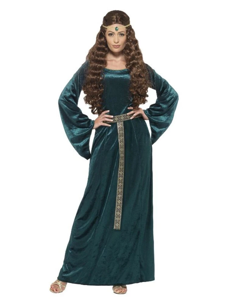 Smiffys Medieval Maid Costume, Green 1 Smiffys Medieval Maid Costume, Green