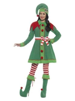 Smiffys Deluxe Miss Elf Costume, Green