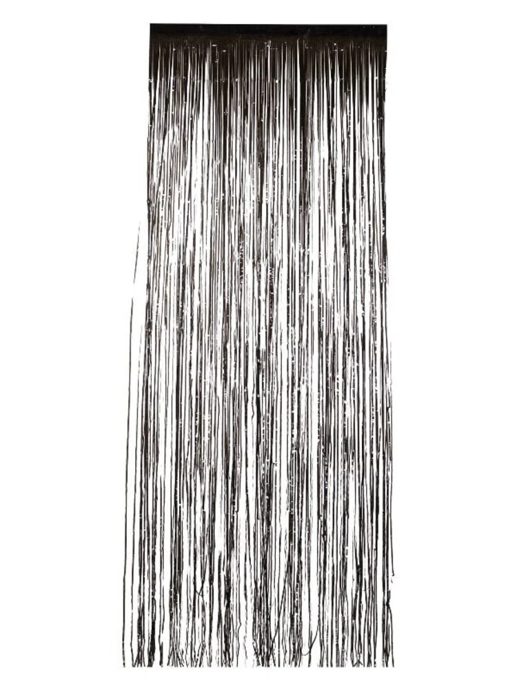 Smiffys Shimmer Curtain, Metallic Black 1 Smiffys Shimmer Curtain, Metallic Black