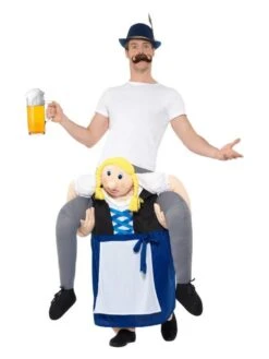 Smiffys Piggyback Bavarian Beer Maiden Costume, Blue