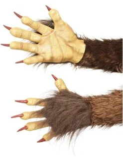 Smiffys Beast / Krampus Demon Gloves, Brown