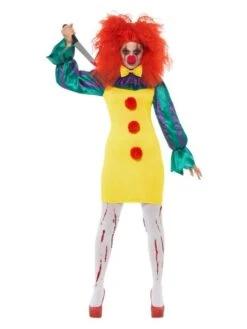 Smiffys Classic Horror Clown Lady Costume, Multi-Coloured