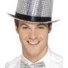 Smiffys Sequin Top Hat, Silver