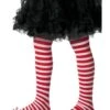 Smiffys Striped Tights, Childs, Red & White