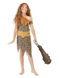 Smiffys Horrible Histories Cave Costume, Brown