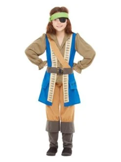 Smiffys Horrible Histories Pirate Captain Costume, Blue