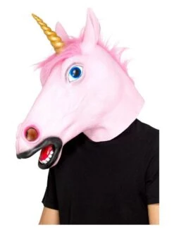 Smiffys Unicorn Latex Mask, Pink