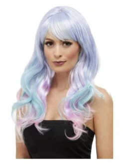 Smiffys Fashion Unicorn Pastel Wig, Wavy, Long, Multi-Colo