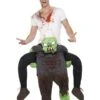 Smiffys Piggyback Zombie Costume, Green & Grey