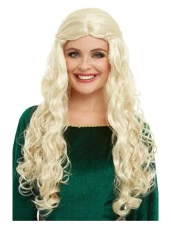 Smiffys Medieval Queen Wig, Blonde