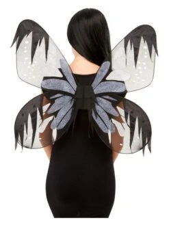 Smiffys Dark Botanicals Moth Wings, Grey