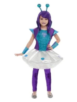 Smiffys Alien Girl Costume, Silver