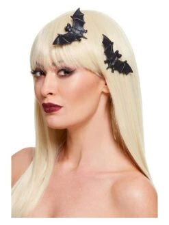 Smiffys Bat Hair Clips, Black