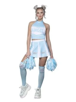 Smiffys Fever Angel Cheerleader Costume, Blue