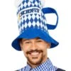 Smiffys Beer Festival Beer Hat, Blue & White Chequered