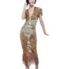Smiffys Deluxe 20s Sequin Gold Flapper Costume