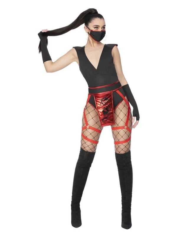 Smiffys Fever Scarlet Ninja Costume 1 Smiffys Fever Scarlet Ninja Costume