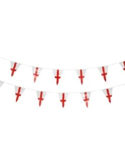 Smiffys England Flag Triangle Bunting, Plastic