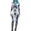 Smiffys Metallic Space Alien Costume, Multi