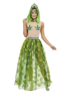 Smiffys Cannabis Queen Costume, Green