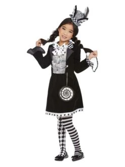 Smiffys Dark Mad Hatter Costume, Black & White