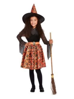 Smiffys Vintage Witch Costume, Orange