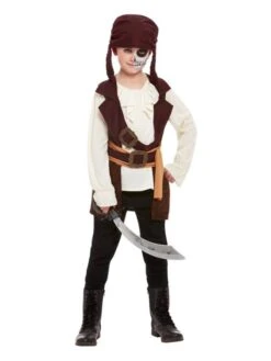 Smiffys Dark Spirit Pirate Costume, Brown