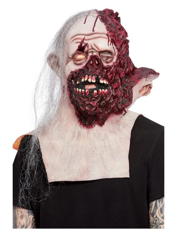 Smiffys Deluxe Burnt Face Overhead & Neck Mask, Latex 1 Smiffys Deluxe Burnt Face Overhead & Neck Mask, Latex