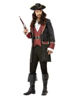 Smiffys Deluxe Swashbuckler Pirate Costume, Black