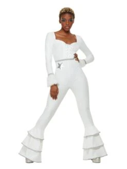 Smiffys 70s Deluxe Glam Costume, White