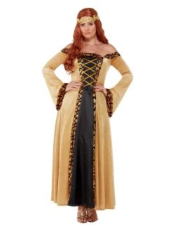 Smiffys Deluxe Medieval Countess Costume, Gold