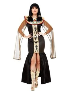 Smiffys Egyptian Goddess Costume, Black