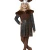 Smiffys Viking Princess Costume, Brown