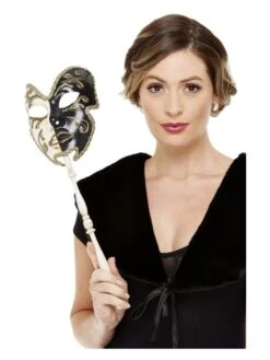 Smiffys Venetian Mask, Black & Cream