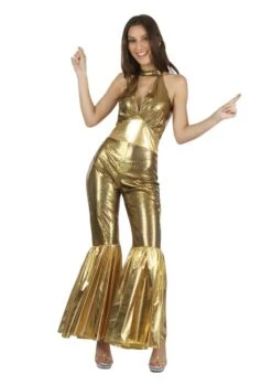 Disco Jumpsuit Female Gold